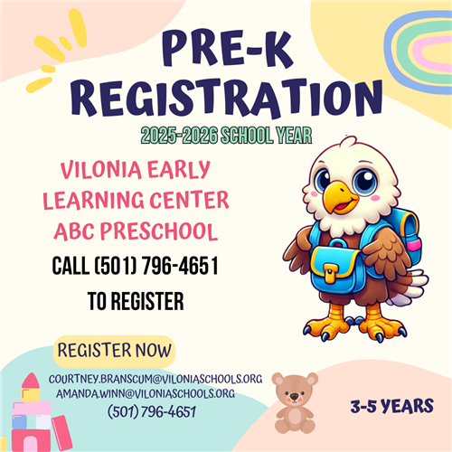  PRE-K REGISTRATION NOW OPEN